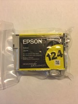 Epson 124 Yellow Color Ink Cartridge OEM Genuine Sealed New - $5.83