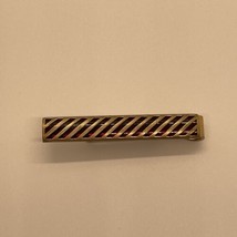 Vintage Swank Gold Tone Red Striped Tie Clip Bar Fashion Jewelry KG - $404.27 MXN
