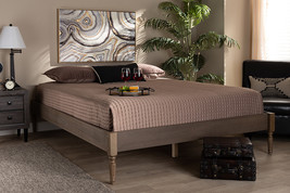 Bonilla French Bohemian Weathered Gray Oak Full Size Platform Bed - $3,309.97 MXN