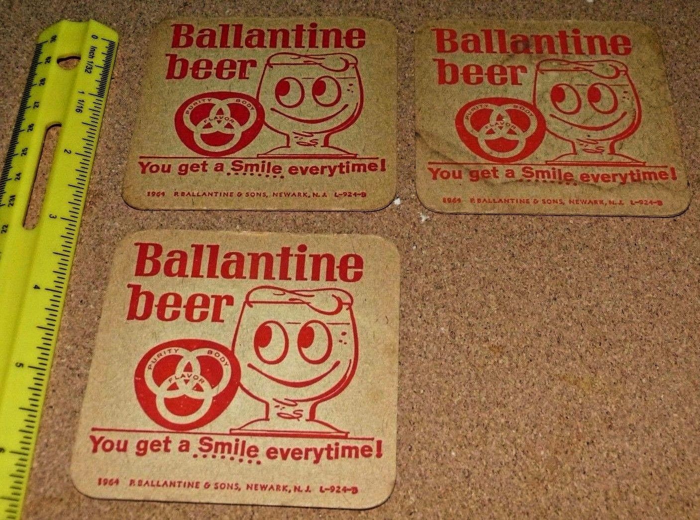 3 different vintage Bar Beer Coaster sets Ballantine, Piels and Bud Free/Ship - $11.87