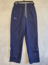 Under Armour Loose Men&#39;s Small Blue Track Pants Mesh Lined Zip Ankle Poc... - $13.46