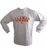 Calgary Flames Reebok 4789 Red Line NHL Hockey Medium Long Sleeve Shirt - £13.54 GBP