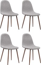 Canglong Fabric Cushion Seat Back, Mid Century Metal Legs For Kitchen, Grey. - £196.87 GBP