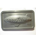 BELT BUCKLE PEWTER TONE METAL ADVERTISING GOOD YEAR BLIMP - $17.00