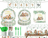 Woodland Baby Shower Party Supplies Woodland Animals Birthday Party Deco... - $39.90