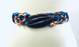 Vintage Doncaster Braided Indigo Copper Buckle Women 80s NWT SML Adjustable - $51.68