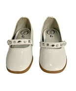 Toddler 143 Girl Donna 5M White Faux Patent Leather Mary Jane Beaded Hoo... - £11.83 GBP