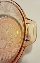 JEANETTE PINK DEPRESSION GLASS 8" BOWL WITH HANDLES  POINSETTIA PATTERN image 5