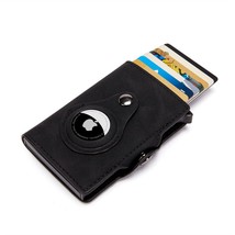 Customized Name Apple Airtag Wallet Men Genuine Leather Purse Credit Card Holder - £65.55 GBP