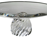 Vintage Elegant Fancy Clear Glass Swirling Crystal Cake Stand Plate 8in ... - $29.99