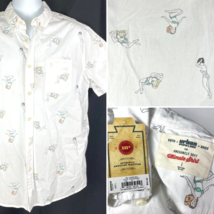 Pin Up Girls Bathing Beauties Retro L Button Down S/S Shirt size Large M... - £21.23 GBP