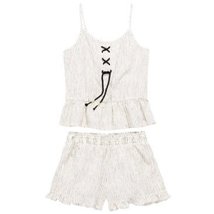 Epic Threads Girls 2-Pc. Striped Tank Top and Shorts Set, Size Small/ Seed Pearl - £16.24 GBP