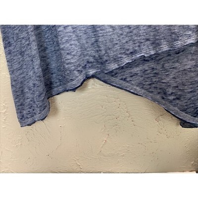 Sonoma Women's Blue Size Medium T-shirt Cutout Back Shark Bite Raw Hem Item image 3