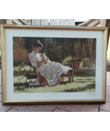 Fred Fellows Art Print Pioneer Woman with Cat A Time To Care Signed Lith... - $324.46