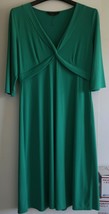 BCBGMaxAzria Cocktail Dress L Large Green 3/4 Sleeve V Neck BCBG MaxAzri... - $69.99