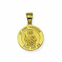 Solid 14k Real Yellow Gold Saint St. Jude Pray for Us Small Pendant Charm - £145.96 GBP