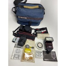 Canon EOS Rebel Zoom Lens 35-80mm Camera + Accessories With Strapped UNTESTED - £30.50 GBP