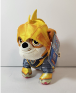 Paw Patrol Rescue Knights Rubble Plush Yellow Armor 8&quot; Stuffed Dog Pup A... - £16.28 GBP