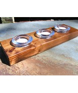 Eastern Red Cedar candle holder with 3 clear glass tealight votives cand... - £31.96 GBP