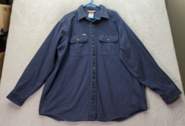 Carhartt Shirt Men&#39;s Tall 2XL Blue Outdoor Wear Long Sleeve Collared Button Down - £19.56 GBP