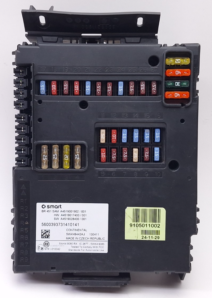 2008-2015 Smart Fortwo SAM BCM Interior Fuse Box Body Control Module A45... - $120.60
