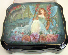 Hand Painted One of a Kind Russian Lacuqer Box &quot;Fairy &amp; The Wolf&quot; by Frolova - £787.40 GBP