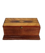 wooden keepsake Brown geometric hinge pencil storage box - $44.54