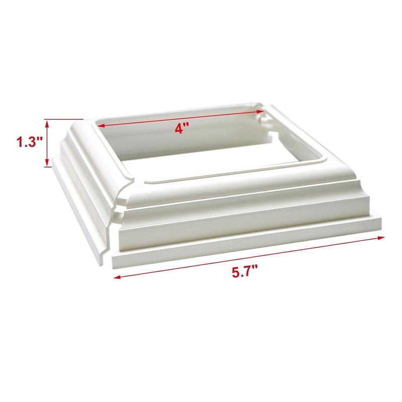 4 Packs 4 Inch Vinyl Post Skirt/England Style Fence Post Cups White/Two-Piece Ba Item image 5