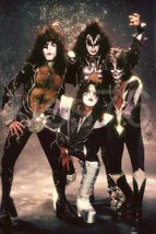 KISS Band 24 x 36 Inch Glitter Background Custom Poster - Rock Memorabil... - £35.97 GBP