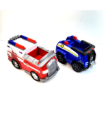 Paw Patrol Lot Of 2 Vehicles Fire truck And Rubble police - £9.77 GBP