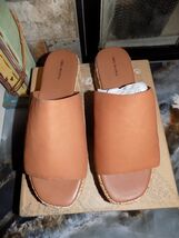 FREE PEOPLE TAUPE HARBOR RAFFIA FLATFORM SANDALS SIZE 9.5 WOMEN'S NEW - $88.20