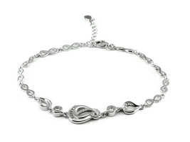 Real Sterling Silver CZ Bracelet for Girls in platinum finish - £37.80 GBP