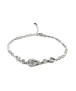 Real Sterling Silver CZ Bracelet for Girls in platinum finish - £38.20 GBP