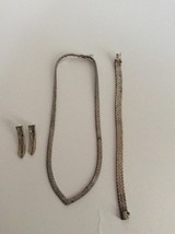 .925 V CHAIN WOVEN STERLING SILVER NECKLACE, PIERCE ERRANDS, AND BRACELET - $150.00