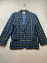 Vintage Pendleton Tartan Plaid Virgin Wool Blazer Womens Size 14 Preppy Academia - £35.05 GBP