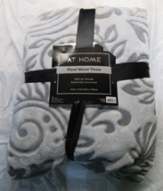 At Home Floral Velvet Throw at home Gray 50”x70” Reversible by Rite Aid - £31.26 GBP