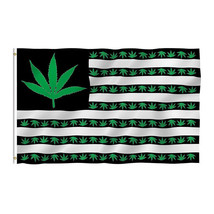 Hot Marijuana Green 5 Point Weed Usa Flag 3&#39;X5&#39; 9 Point Legailze House Banner - £14.15 GBP