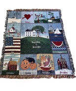 Calendar Tapestry Throw Blanket Grandma and Grandpa 12 Months Seasons Fr... - $240.08 MXN