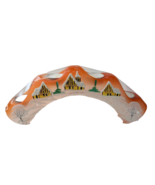 Czech Glass Christmas Candle Holder Tea Light winter Scene Handmade - €40,05 EUR