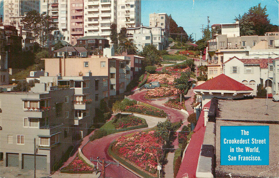Chrome Postcard CA B570 The Crookedest Street in the World San Francisco... - $3.47