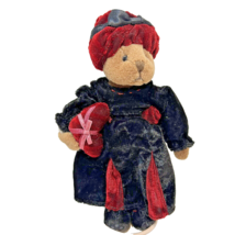 Vintage Russ Plush Brooke Bear Velvet Outfit on Stand Stuffed Animal 7&quot; - $15.76