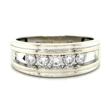 Mens 1/2 ctw Diamond Band Ring REAL Solid 10 k White Gold 3.7 g Size 8.25 - £646.15 GBP