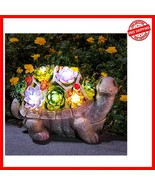 11.5 Inch Solar Turtle Garden Statue - Perfect Outdoor Decor for All Occ... - $50.48