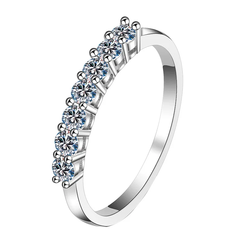 BOEYCJR 925 Silver D color 3mm 0.1ct Moissanite VVS1 Simple Design Wedding Ring  - $70.03