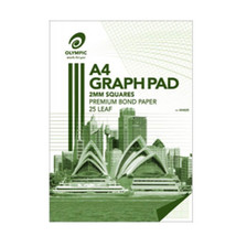 Olympic 7-Holed A4 Top Padded Graph Pad 5pk (25-Leaf) - 2mm - $42.94