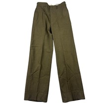 VTG 1970s US Army Wool Serge Green Trousers 34XL Conmar Zipper Flat Front - $74.20