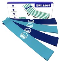 Towel Bands (4 Pack) - The Better Towel Chair Clips Option For Beach, Po... - £17.24 GBP