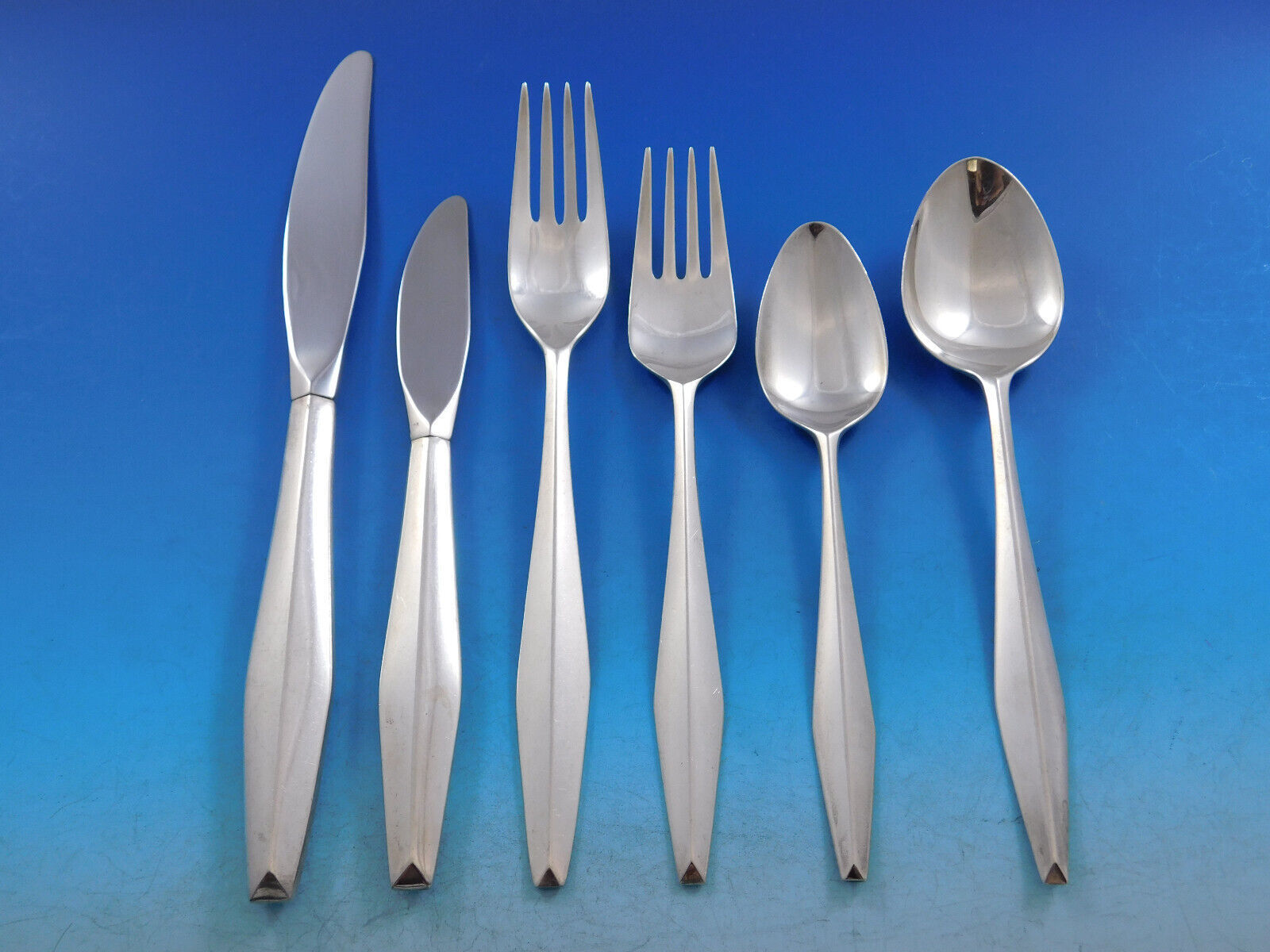 Diamond by Reed and Barton Sterling Silver Flatware Set Service 76 pieces Modern - $7,425.00