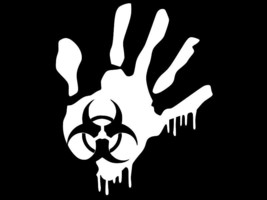 Biohazard Zombie Hand Vinyl Decal Car Sticker Wall Truck Choose Size Color - £2.21 GBP+