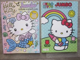 Lot Of 2 Hello Kitty Jumbo Fun Coloring &amp; Activity Bks +Bonus Memory Match Game - £9.28 GBP